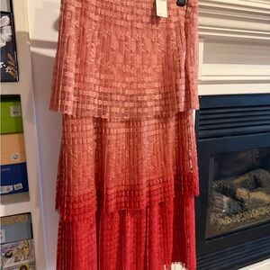 Maeve Elegant Ombre Pink Red Skirt